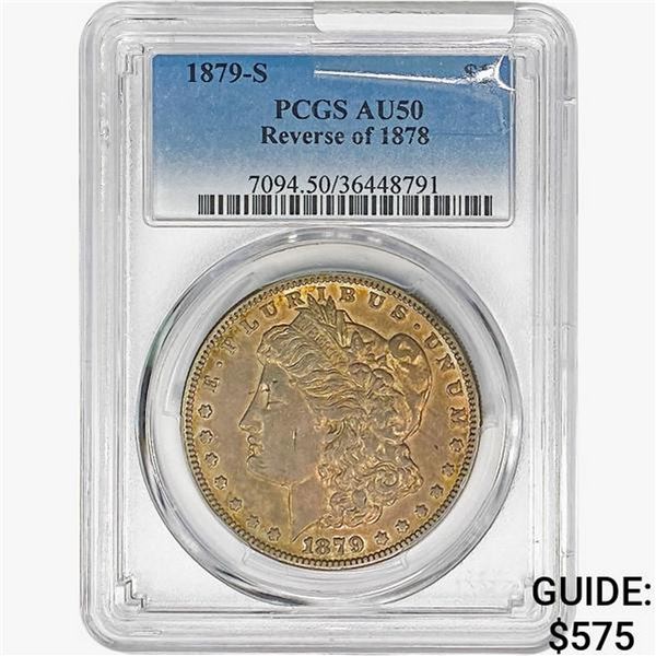 1879-S REV78 Morgan Silver Dollar PCGS AU50