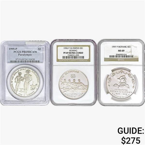 [3]1995-1997 Commem. Silver Dollars  PR/MS69