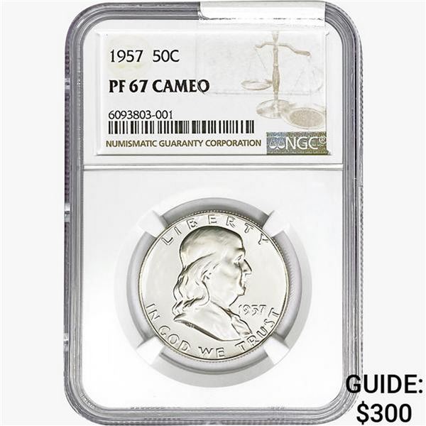 1957 Franklin Half Dollar NGC PF67 CAMEO