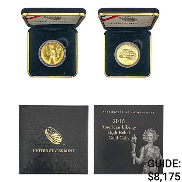 2015 1oz Gold U.S. Mint $100 American Liberty   HR