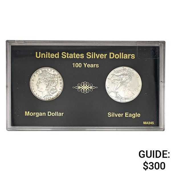 [2 Coin] 1900&2000 U.S. Silv. Dollars 100 Yrs. Set