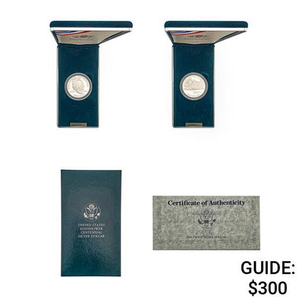 1990 U.S. PF Eisenhower Centennial Silver $1
