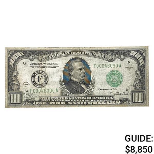 FR. 2212-F 1934-A $1,000 FRN ATLANTA, GA VF