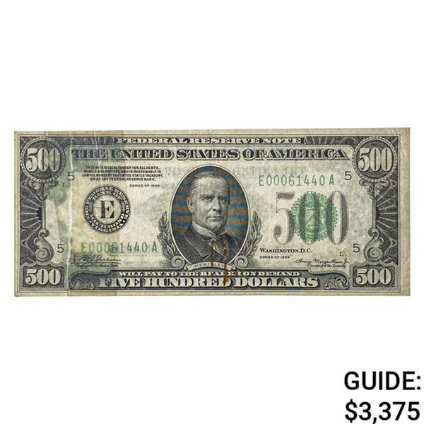 FR. 2201-E 1934 $500 FRN RICHMOND, VA XF