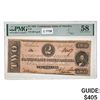 Image 1 : T-61 1863 $2 CSA CONFEDERATE NOTE PMG AU-58