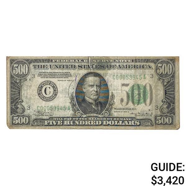 FR. 2202-C 1934-A $500 FRN PHILADELPHIA, PA