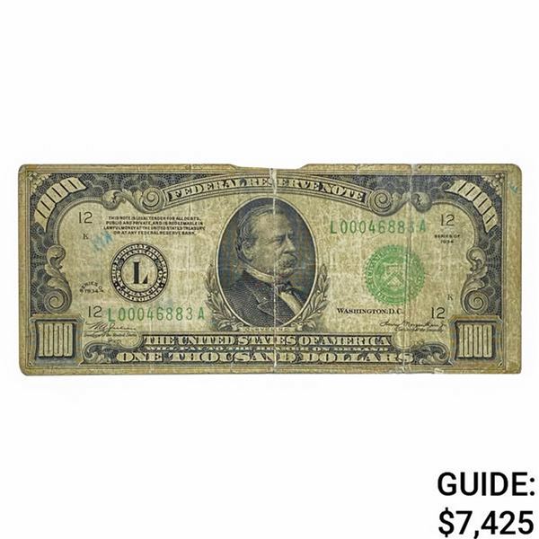 FR. 2211-L 1934 $1,000 FRN SAN FRANCISCO, CA