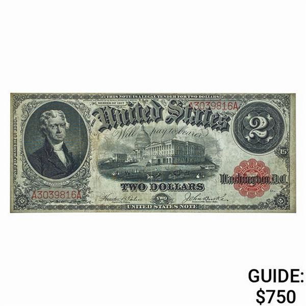 FR. 57 1917 $2 LEGAL TENDER USN XF
