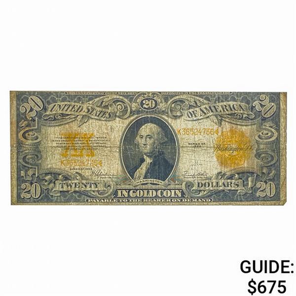 FR. 1187 1922 $20 GOLD CERTIFICATE