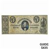 Image 1 : T-34 1861 $5 CSA CONFEDERATE NOTE VF