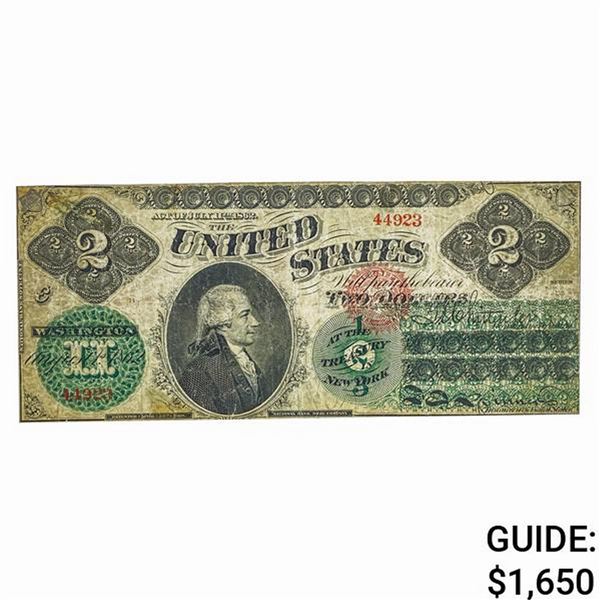 FR. 41 1862 $2 LEGAL TENDER USN VERY FINE