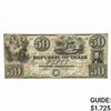 Image 1 : 1840 $50 REPUBLIC OF TEXAS OBSOLETE NOTE VF+