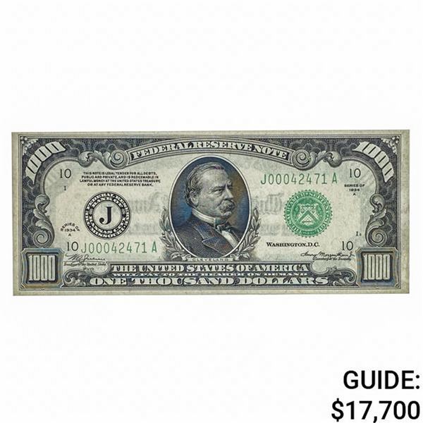 1934-A $1,000 FRN KANSAS CITY, MO GEM UNC