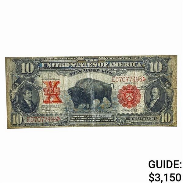 FR. 122 1901 $10 BISON LEGAL TENDER USN VF