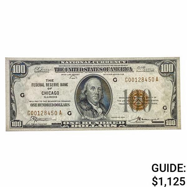 FR. 1890-G 1929 $100 FRBN CHICAGO, IL UNC