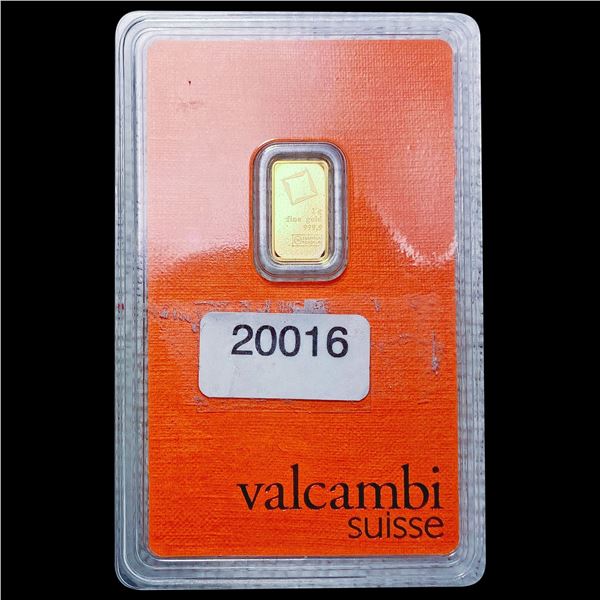 Valcambi Suisse 1g Gold UNCIRCULATED