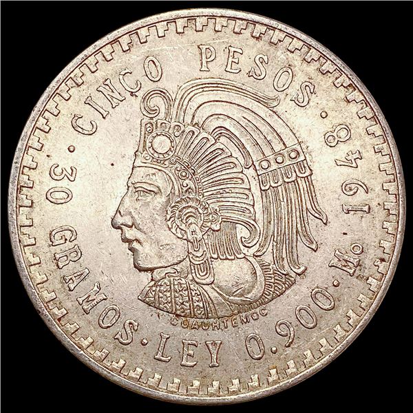 1948 Mexico Cinco Pesos CHOICE AU