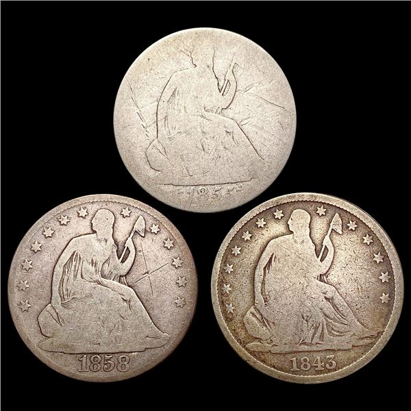 1843-1858 [3] Seated Liberty Half Dollar NICELY CIRCULATED
