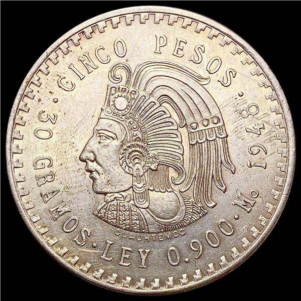 1948 Mexico Cinco Pesos UNCIRCULATED