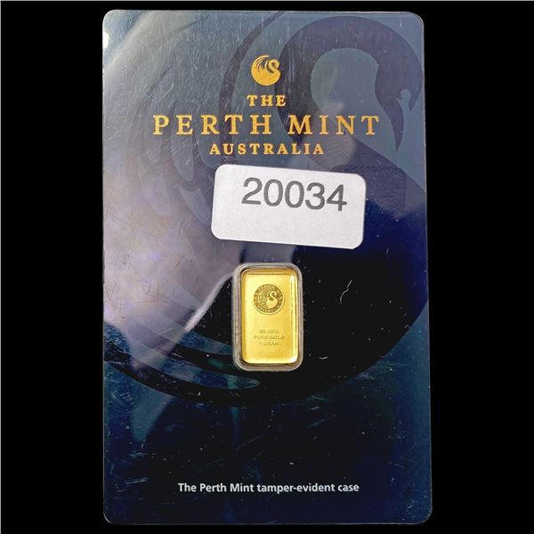 Perth Mint 1g Gold Bar UNCIRCULATED
