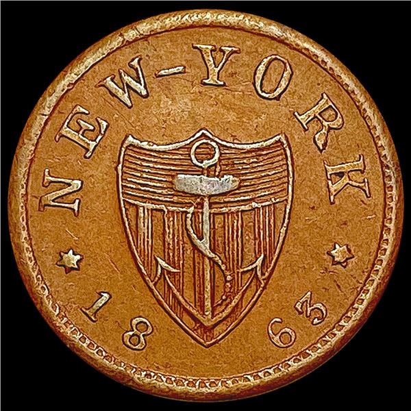 1863 Civil War Token CLOSELY UNCIRCULATED