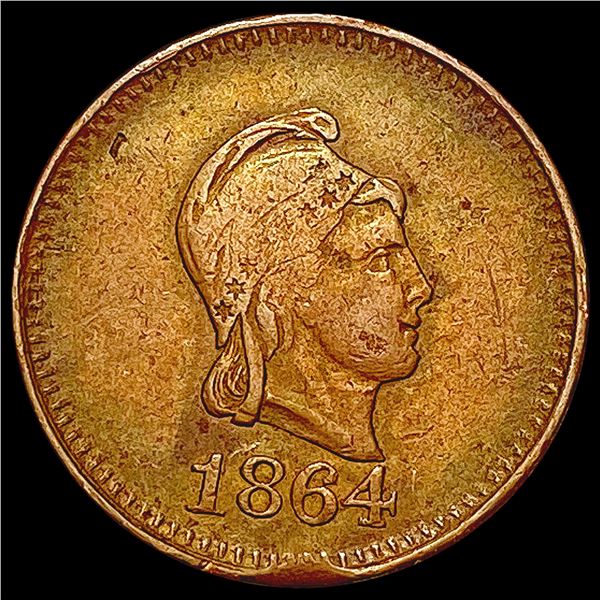 1864 Civil War Token CLOSELY UNCIRCULATED
