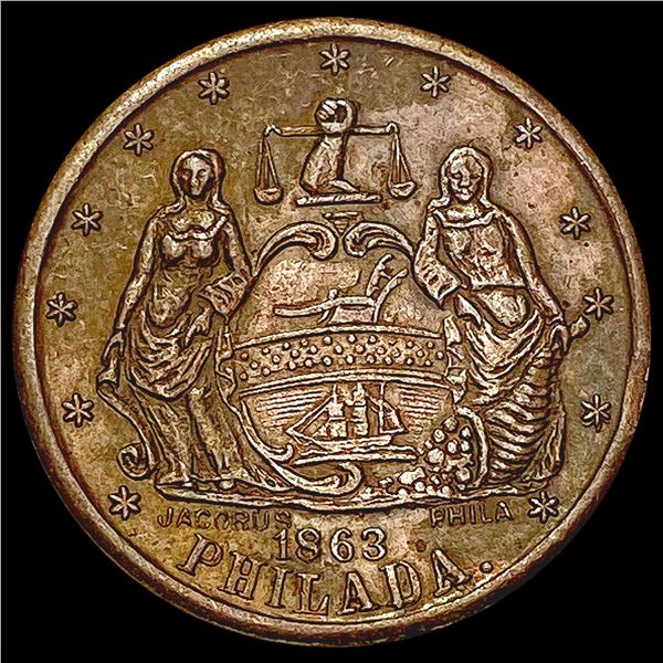 1863 Civil War Token CLOSELY UNCIRCULATED