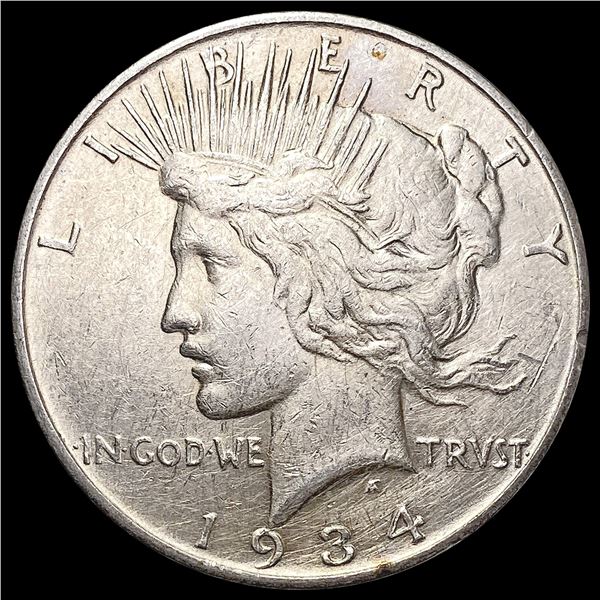 1934-D Silver Peace Dollar CHOICE AU