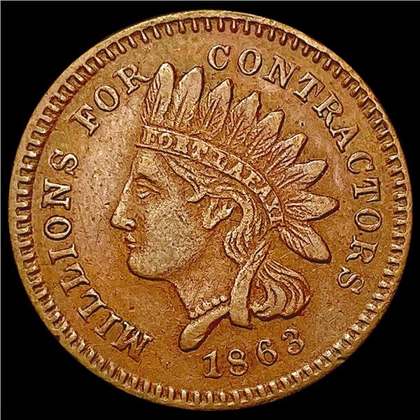 1863 Civil War Token CLOSELY UNCIRCULATED