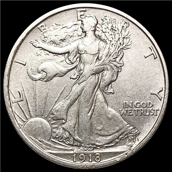 1918-D Walking Liberty Half Dollar CLOSELY UNCIRCULATED