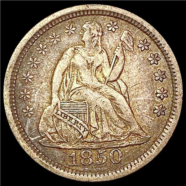 1850 Seated Liberty Dime NEARLY UNCIRCULATED