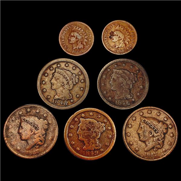 [7] 1837-1868 Small and Large Cents HIGH GRADE