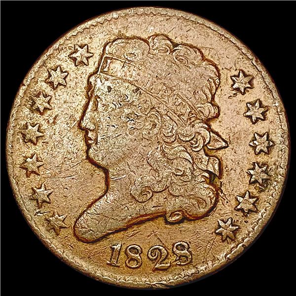 1828 Coronet Head Half Cent LIGHTLY CIRCULATED