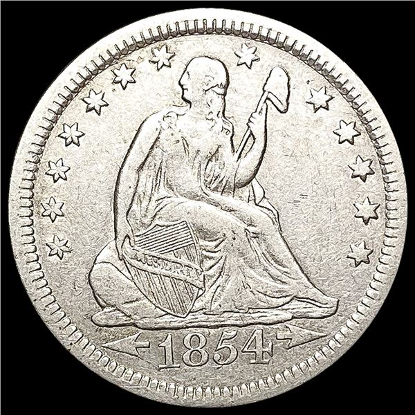 1854 Arrows Seated Liberty Quarter CLOSELY UNCIRCULATED