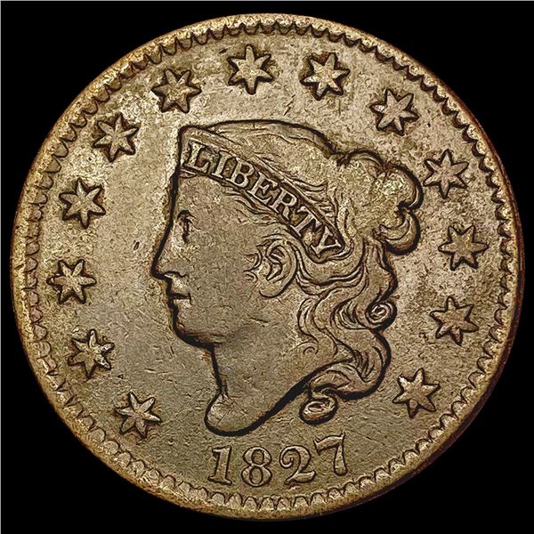 1827 Coronet Head Large Cent NICELY CIRCULATED