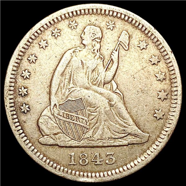 1843-O Seated Liberty Quarter NEARLY UNCIRCULATED