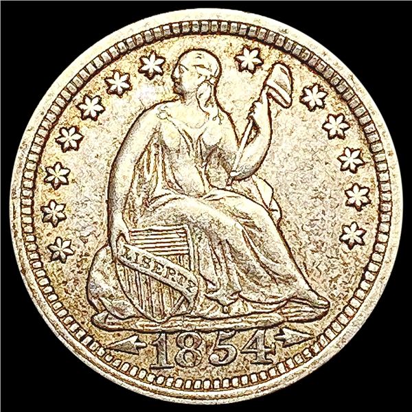 1854 Arws Seated Liberty Half Dime CLOSELY UNCIRCULATED