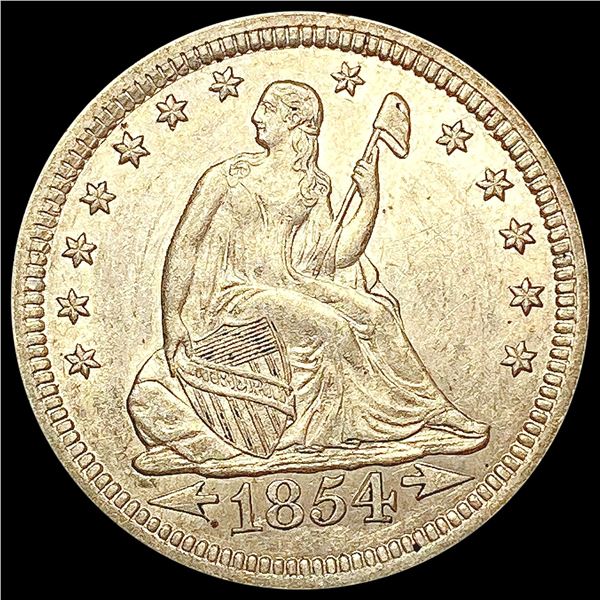 1854 Arws Seated Liberty Quarter CLOSELY UNCIRCULATED