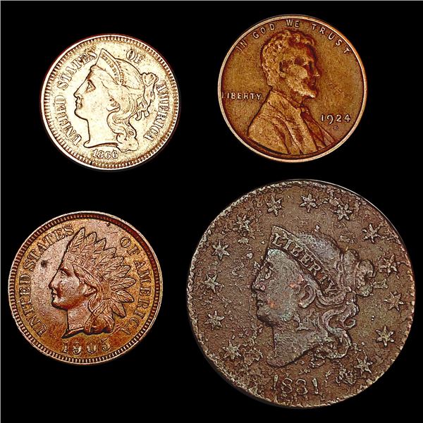 [4] 1831-1924-D Assorted US Coins HIGH GRADE
