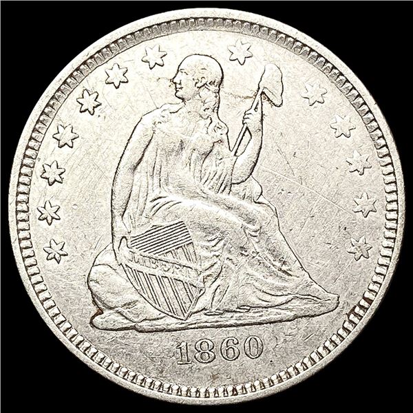 1860-O Seated Liberty Quarter CLOSELY UNCIRCULATED