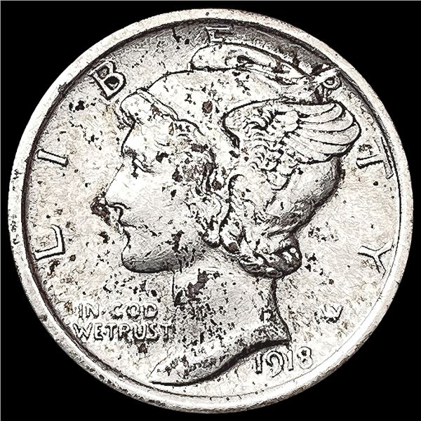 1918 Mercury Dime CLOSELY UNCIRCULATED