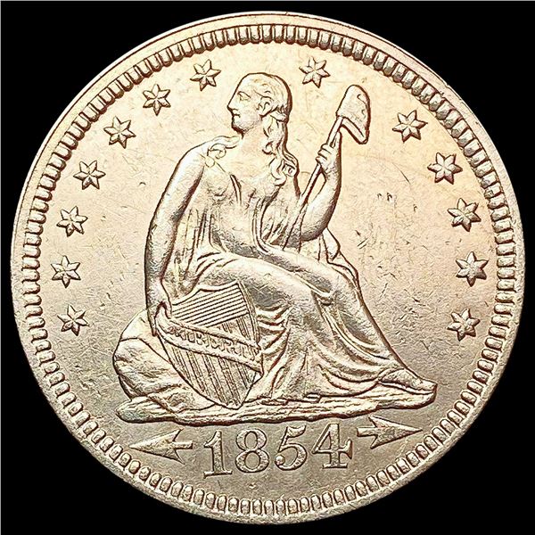 1854 Seated Liberty Quarter CLOSELY UNCIRCULATED