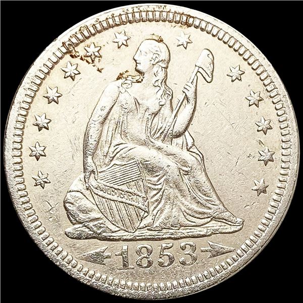 1853 Arws & Rays Seated Liberty Quarter CLOSELY UNCIRCULATED