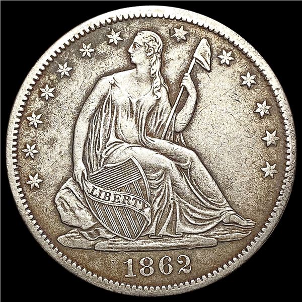 1862-S Seated Liberty Half Dollar CLOSELY UNCIRCULATED