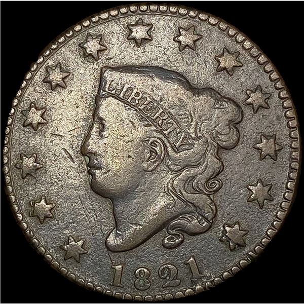 1821 Coronet Head Large Cent LIGHTLY CIRCULATED