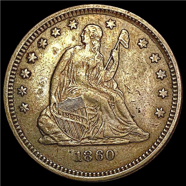 1860-O Seated Liberty Quarter CLOSELY UNCIRCULATED