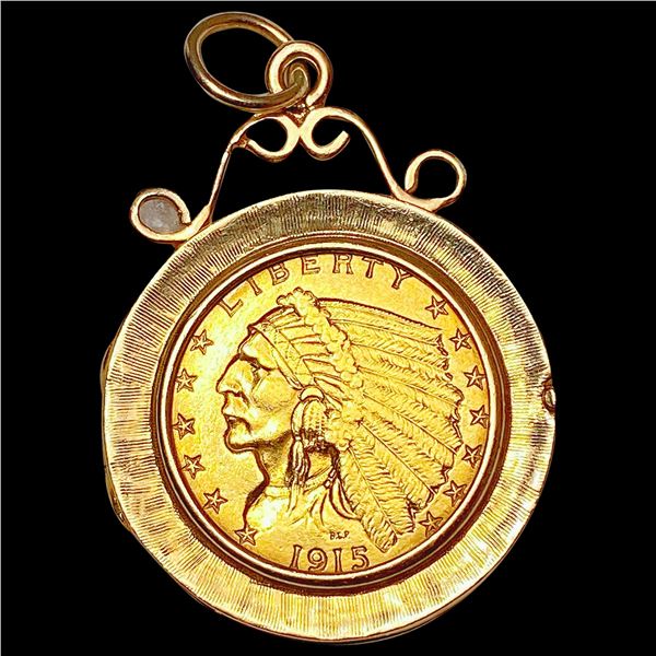 1915 US $2.5 Gold in 14k Bezel HIGH GRADE