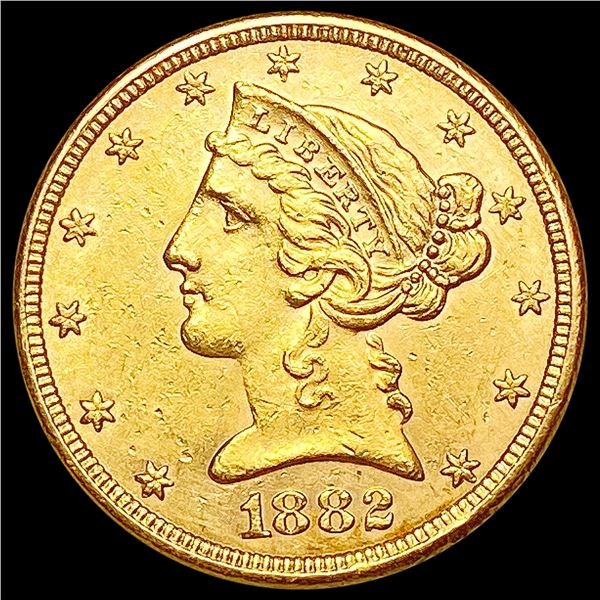 1882 $5 Gold Half Eagle UNCIRCULATED