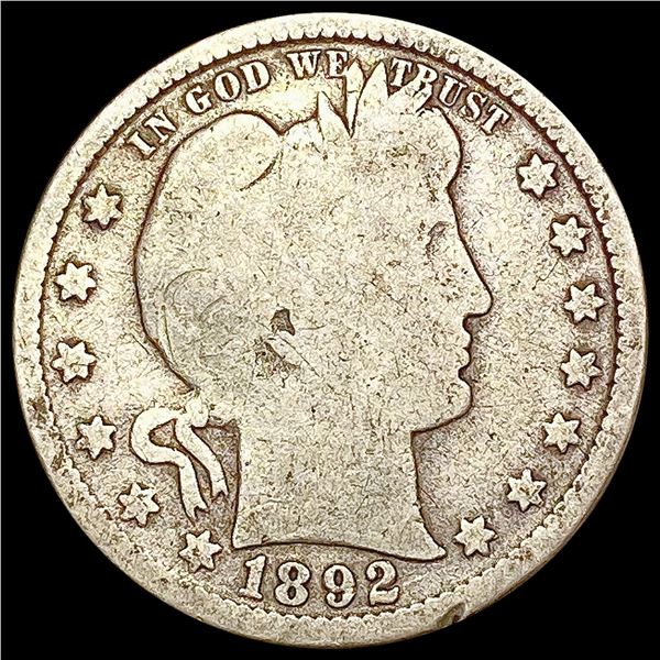 1892-S Barber Quarter NICELY CIRCULATED