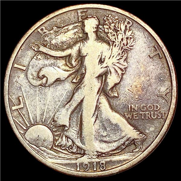 1918-S Walking Liberty Half Dollar LIGHTLY CIRCULATED